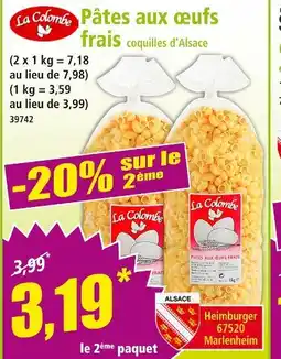 Norma La Colombe Pâtes aux œufs frais offre