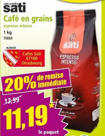 Norma Les cafés sati Café en grains espresso intenso offre