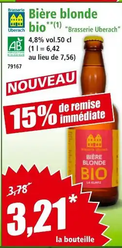 Norma Brasserie Uberach Bière blonde bio offre
