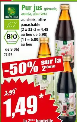 Norma BIO SONNE Pur jus grenade, aronia, aloe vera offre