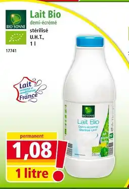 Norma BIO SONNE Lait Bio demi-écrémé offre