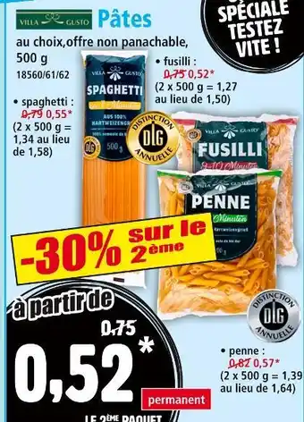 Norma VILLA GUSTO Pâtes offre