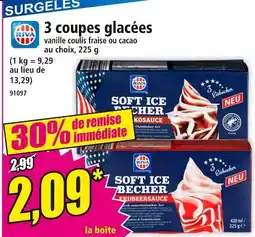 Norma RIVA 3 coupes glacées vanille coulis fraise ou cacao au choix offre