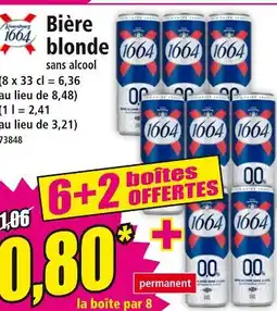 Norma 1664 Bière blonde sans alcool offre