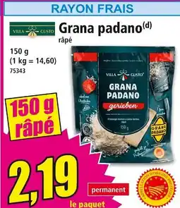 Norma VILLA GUSTO Grana padano râpé offre