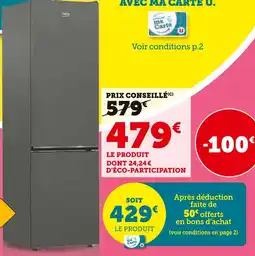 Hyper U Beko Réfrigérateur offre
