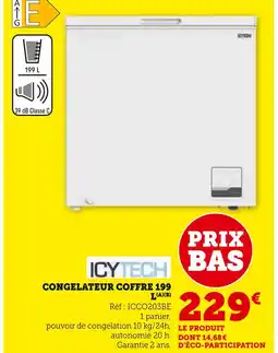 Hyper U ICYTECH Congelateur coffre 199 l (a)/(b) offre