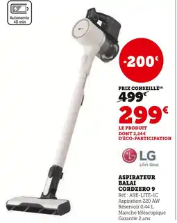 Hyper U LG Aspirateur balai cordzero 9 offre