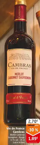 Colruyt Cambras Vin de France offre