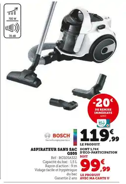 Hyper U BOSCH Aspirateur sans sac gs05 offre