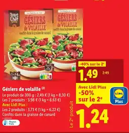 Lidl TOQUE DU CHEF Gésiers de volaille offre