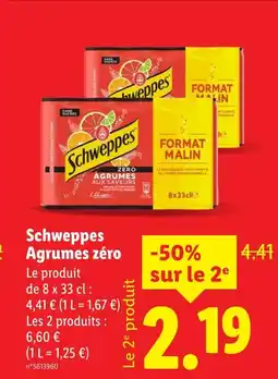 Lidl SHWEPPES Agrumes zéro offre