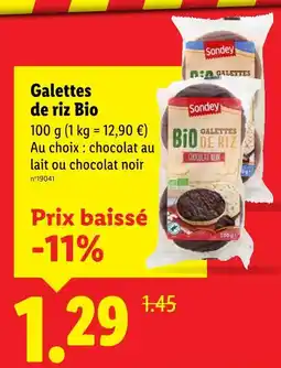 Lidl SONDEY Galettes de riz Bio offre