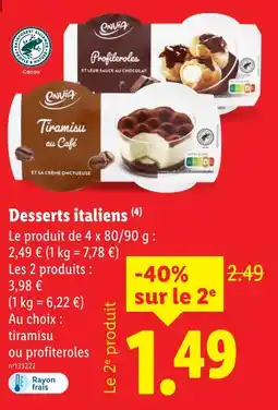 Lidl Desserts italiens offre