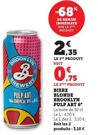 Bi1 Biere blonde brooklyn pulp art 6° offre