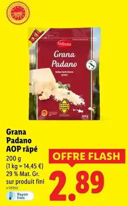 Lidl MILBONA Grana Padano AOP râpé offre