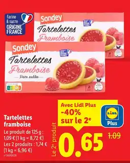 Lidl SONDEY Tartelettes framboise offre