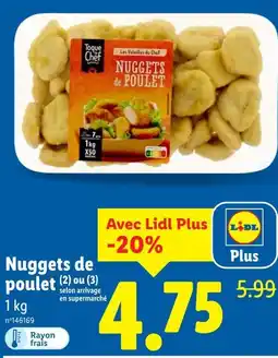 Lidl TOQUE DU CHEF Nuggets de poulet offre