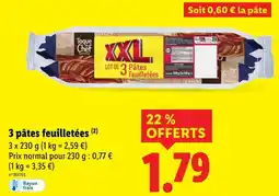 Lidl TOQUE DU CHEF Pâtes feuilletées offre