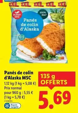 Lidl Ocean Sea Panés de colin d'alaska MSC offre