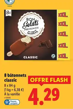 Lidl Bon Gelati 8 bâtonnets classic offre