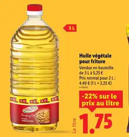 Lidl VITA D'OR Huile végétale pour friture offre