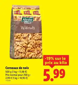 Lidl Alesto Cerneaux de noix offre