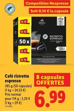 Lidl BELLAROM Café ristretto espresso offre