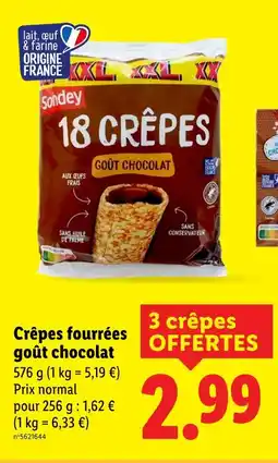Lidl SONDEY 18 crêpes goût chocolat offre
