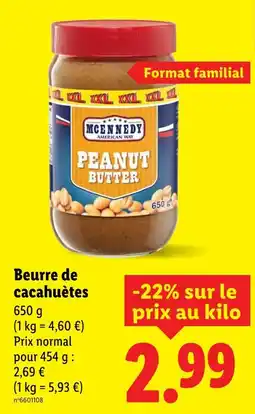 Lidl MCENNEDY Beurre de cacahuètes offre