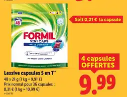 Lidl Formil Lessive capsules 5 en 1 offre
