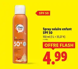 Lidl CIEN SUN Spray solaire enfant SPF 50 offre