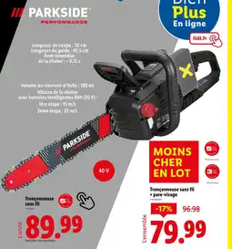 Lidl PARKSIDE Tronçonneuse sans fil offre
