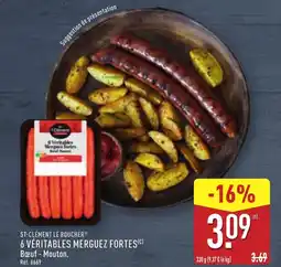 ALDI ST-CLEMENT LE BOUCHER® 6 véritables merguez fortes offre