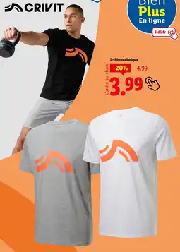 Lidl CRIVIT T-shirt technique offre