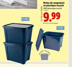 Lidl Boîtes de rangement en plastique recyclé offre