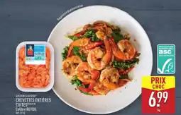 ALDI GOLDEN SEAFOOD Crevettes entiĂšres cuites offre