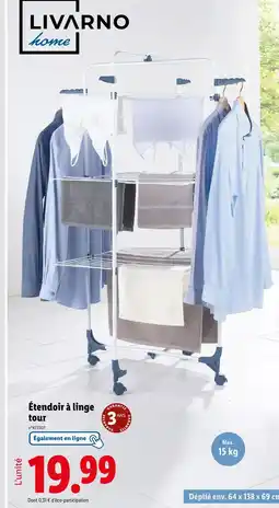Lidl LIVARNO home Étendoir à linge tour offre