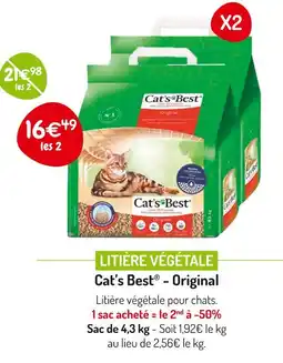 Médor et Compagnie CAT'S BEST - ORIGINAL Litière végétale offre