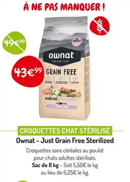 Médor et Compagnie OWNAT Croquettes chat stérilisé offre