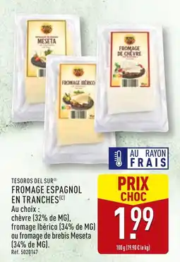 ALDI TESOROS DEL SUR Fromage espagnol en tranches offre