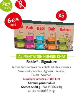 Médor et Compagnie BAB'IN Alimentation humide chat offre
