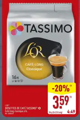 ALDI L'OR Dosettes de café tassimo offre
