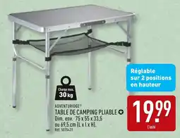 ALDI ADVENTURIDGE Table de camping pliable offre