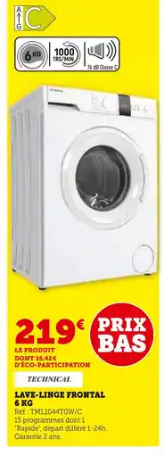 Super U Technical Lave-linge frontal 6 kg offre