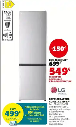 Super U LG Réfrigérateur combine 336 L offre