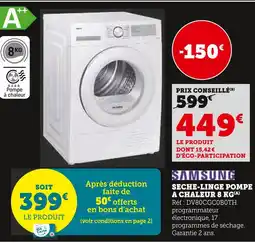 Super U Samsung Seche-linge pompe a chaleur 8 kg offre