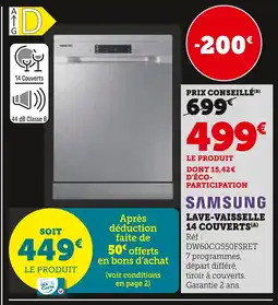 Super U Samsung Lave-vaisselle 14 couverts offre