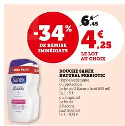 U Express SANEX Douche natural prebiotic offre