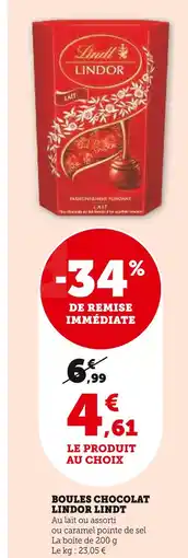U Express LINDOR LINDT Boules chocolat Lindor offre